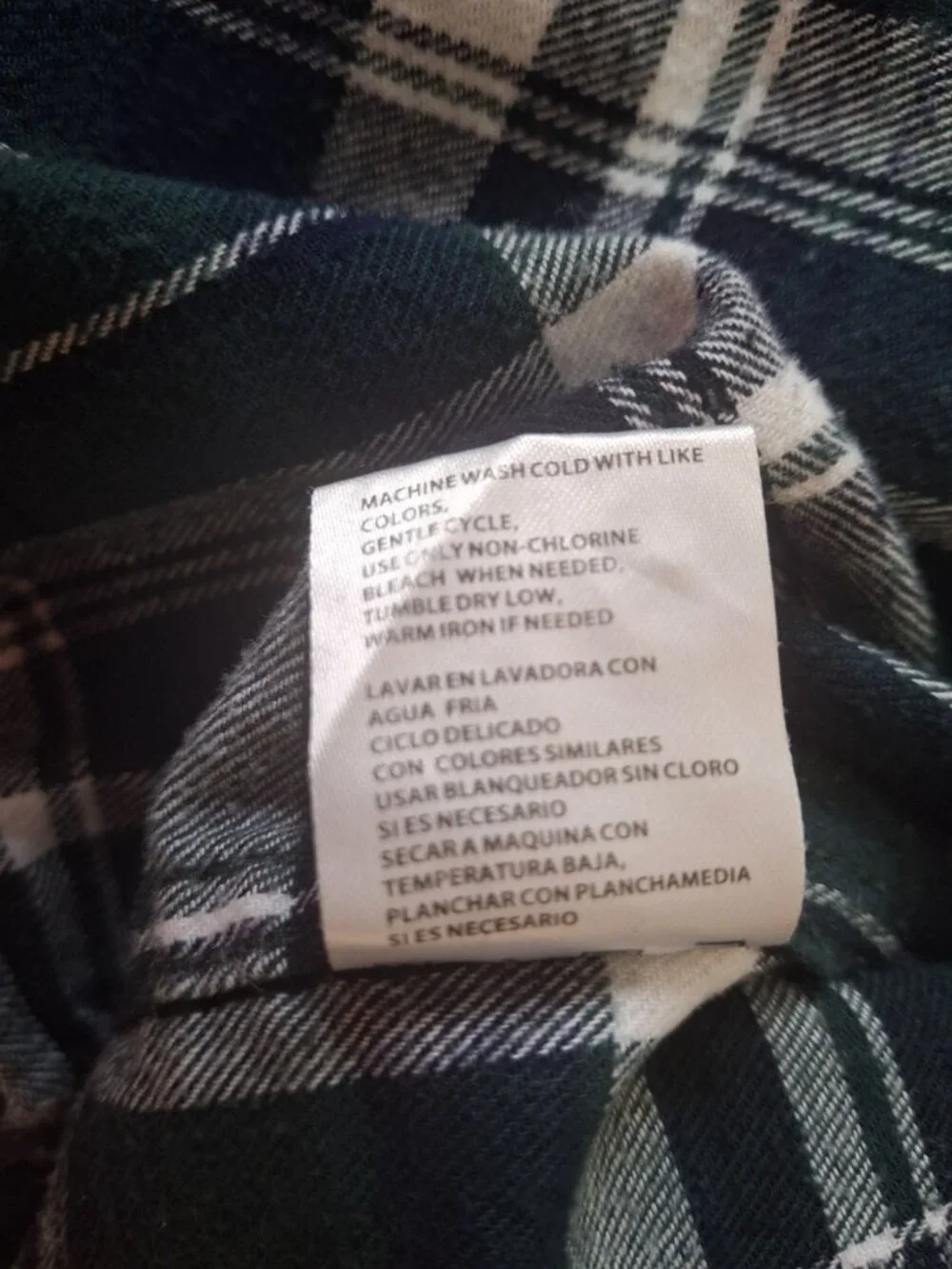 Weatherproof  Plaid Flannel Shirt L Green Blue Button Up Rugged Outdoors Camping